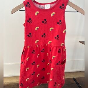 Hanna Andersson Red Mickey Mouse Sleeveless Dress Size 8 Y